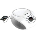 CD Players & Boomboxes Portable CD Player with AM/FM Radio (White) Petra Industries
