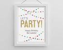 Celebration Party Supplies Personalized Poster (18x24) - Let's Party! Kate Aspen