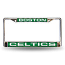 License Plate Frames Celtics Green Laser Chrome Frame