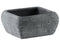 Cement Recessed Lip Low Square Pot With Tapered Bottom, Large, Gray-Home Accent-Gray-Cement-JadeMoghul Inc.