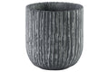 Cement Round Pot With Tapered Bottom In Broomed Finish, Large, Gray-Home Accent-Gray-Cement-Broomed Finish-JadeMoghul Inc.