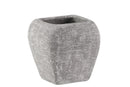 Cement Square Pot With Recessed Lip And Tapered Bottom, Small, Light Gray-Home Accent-Gray-Cement-JadeMoghul Inc.
