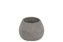 Cemented Bellied Flower Pot, Short, Gray-Home Accent-Gray-Cement-JadeMoghul Inc.