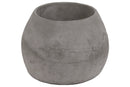 Cemented Bellied Flower Pot, Tall, Gray-Home Accent-Gray-Cement-JadeMoghul Inc.