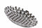 Ceramic Concave Tray With Perforated Pattern, Small, Chrome Silver-Trays-Silver-Ceramic-Glossy Chrome-JadeMoghul Inc.
