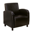 Chairs Accent Chair - 29" x 27'.5" x 32'.5" Brown, Foam, Solid Wood, Leather-Look - Accent Chair HomeRoots