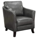 Chairs Accent Chair - 33" x 29'.75" x 35" Charcoal Grey/Leather-Look - Accent Chair HomeRoots