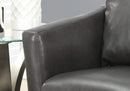 Chairs Accent Chair - 33" x 29'.75" x 35" Charcoal Grey/Leather-Look - Accent Chair HomeRoots