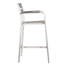 Chairs Armchairs and Accent Chairs - 22.4" X 23" X 44" 2 Pcs Brush Aluminum Bar Arm Chair HomeRoots