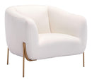 Chairs Armchairs and Accent Chairs - 31.9" x 29.9" x 28" Ivory & Gold, Polyblend, Metal & Wood, Arm Chair HomeRoots