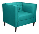 Chairs Armchairs and Accent Chairs - 35" x 31.1" x 31.5" Teal, Polyester, Poplar Wood, Arm Chair HomeRoots
