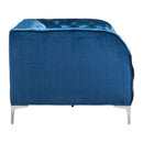 Chairs Armchairs and Accent Chairs - 45.5" X 36.5" X 28" Blue Velvet Arm Chair HomeRoots