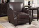 Chairs Armchairs and Accent Chairs - Brown Full Grain Leather Club Arm Chair HomeRoots
