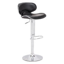 Chairs Bar Chairs - 18.7" X 18.3" X 40.9" Black Leatherette Chromed Steel Bar Chair HomeRoots