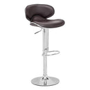 Chairs Bar Chairs - 18.7" X 18.3" X 40.9" Espresso Leatherette Chromed Steel Bar Chair HomeRoots