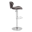 Chairs Bar Chairs - 18.7" X 18.3" X 40.9" Espresso Leatherette Chromed Steel Bar Chair HomeRoots