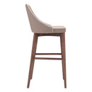 Chairs Bar Chairs - 18" X 19.7" X 19.7" Beige Leatherette Powder Coated Metal Bar Chair HomeRoots