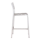 Chairs Bar Chairs - 19.3" X 23" X 44" 2 Pcs Faux Wood Brushed Aluminum Bar Armless Chair HomeRoots