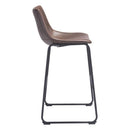 Chairs Bar Chairs - 19" X 21.3" X 38.6" Vintage Espresso Leatherette Metal Bar Chair HomeRoots