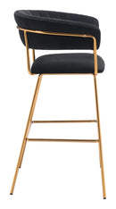 Chairs Bar Chairs - 23" x 23" x 41" Black Velvet, Steel & Plywood, Bar Chair - Set of 2 HomeRoots