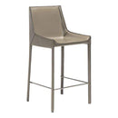 Chairs Bar Stool Chairs - 18.1" X 20.5" X 39" 2 Pcs Stone Gray Recycled Leather Metal Bar Chair HomeRoots