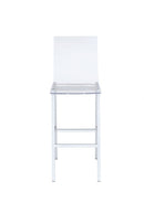 Chairs Bar Stool Chairs - 20" X 16" X 43" 2Pc Clear Acrylic And Chrome Bar Chair HomeRoots