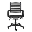 Chairs Best Office Chair - 23.04" X 25.6" X 41.74" Black Flat Bungie Cords High Back Office Chair with Graphite Black Frame and Base HomeRoots