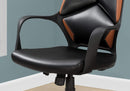 Chairs Best Office Chair - 24'.5" x 25" x 95'.5" Black, Brown, Foam, Metal Leather-Look - Office Chair HomeRoots