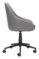Chairs Best Office Chair - 24.8" x 24.8" x 34.3" Gray, Leatherette, Black Painted Steel Base, Office Chair HomeRoots