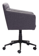 Chairs Best Office Chair - 25" x 26" x 31.9" Dark Gray, Poly Linen, Black Painted Steel Base, Office Chair HomeRoots