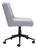 Chairs Best Office Chair - 26.4" x 29.1" x 32.7" Light Gray, Polyblend, Black Painted Steel Base, Office Chair HomeRoots