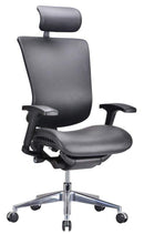 Chairs Best Office Chair - 53" Black Leather, Plastic, and Aluminum Office Chair HomeRoots