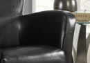 Chairs Black Accent Chair - 30" x 30" x 35" Black, Foam, Solid Wood, Leather-Look - Accent Chair HomeRoots