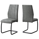 Chairs Black Accent Chair - Two 77.5" Fabric, Black Metal, and Polyester Dining Chairs HomeRoots