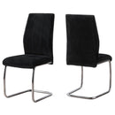 Chairs Black Accent Chair - Two 77.5" Velvet, Chrome Metal, and Foam Dining Chairs HomeRoots