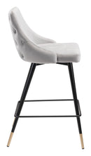 Chairs Counter Height Chairs - 18.5" x 20.9" x 36.4" Gray, Velvet, Stainless Steel, Counter Chair HomeRoots