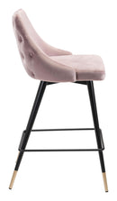 Chairs Counter Height Chairs - 18.5" x 20.9" x 36.4" Pink, Velvet, Stainless Steel, Counter Chair HomeRoots