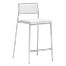 Chairs Counter Height Chairs - 18" X 20" X 36" 2 Pcs White Leatherette Counter Chair HomeRoots
