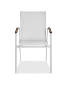 Chairs Dining Chairs - 22" X 25" X 35" White Stainless Steel Dining Armed Chair HomeRoots