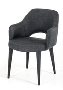 Chairs Dining Room Chairs - 34" Dark Grey Fabric and Metal Dining Chair HomeRoots