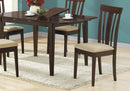 Chairs Dining Room Chairs - Two 38.25" Cappuccino MDF, Brown Microfiber, and Foam Dining Chairs HomeRoots