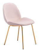 Chairs Dining Table Chairs - 20.5" x 22.4" x 32.5" Rose Pink, Velvet, Steel & Plywood, Dining Chair - Set of 2 HomeRoots