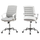 Chairs Ergonomic Office Chair - 24'.25" x 24" x 39" White, Grey, Foam, Metal, Nylon, - Multi Position Office Chair HomeRoots