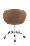 Chairs Ergonomic Office Chair - 28" X 27" X 31" Brown Metal Tube Office Chair HomeRoots