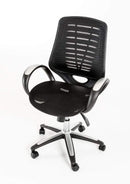 Chairs Ergonomic Office Chair - 41" Black Plastic and Steel Office Chair HomeRoots
