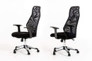 Chairs Ergonomic Office Chair - 48" Black Plastic and Steel Office Chair HomeRoots
