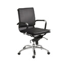 Chairs Executive Office Chair - 25.99" X 26.78" X 38.39" Low Back Office Chair in Black with Chromed Steel Base HomeRoots