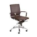 Chairs Executive Office Chair - 25.99" X 26.78" X 38.39" Low Back Office Chair in Brown with Chromed Steel Base HomeRoots