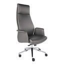 Chairs Executive Office Chair - 28.75" X 24.61" X 51.19" High Back Office Chair in Gray and Polished Aluminum HomeRoots