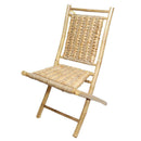 Chairs Folding Chairs - 20" X 15" X 36" Natural Bamboo Folding Chairs with an Open Link Hyacinth Weave HomeRoots